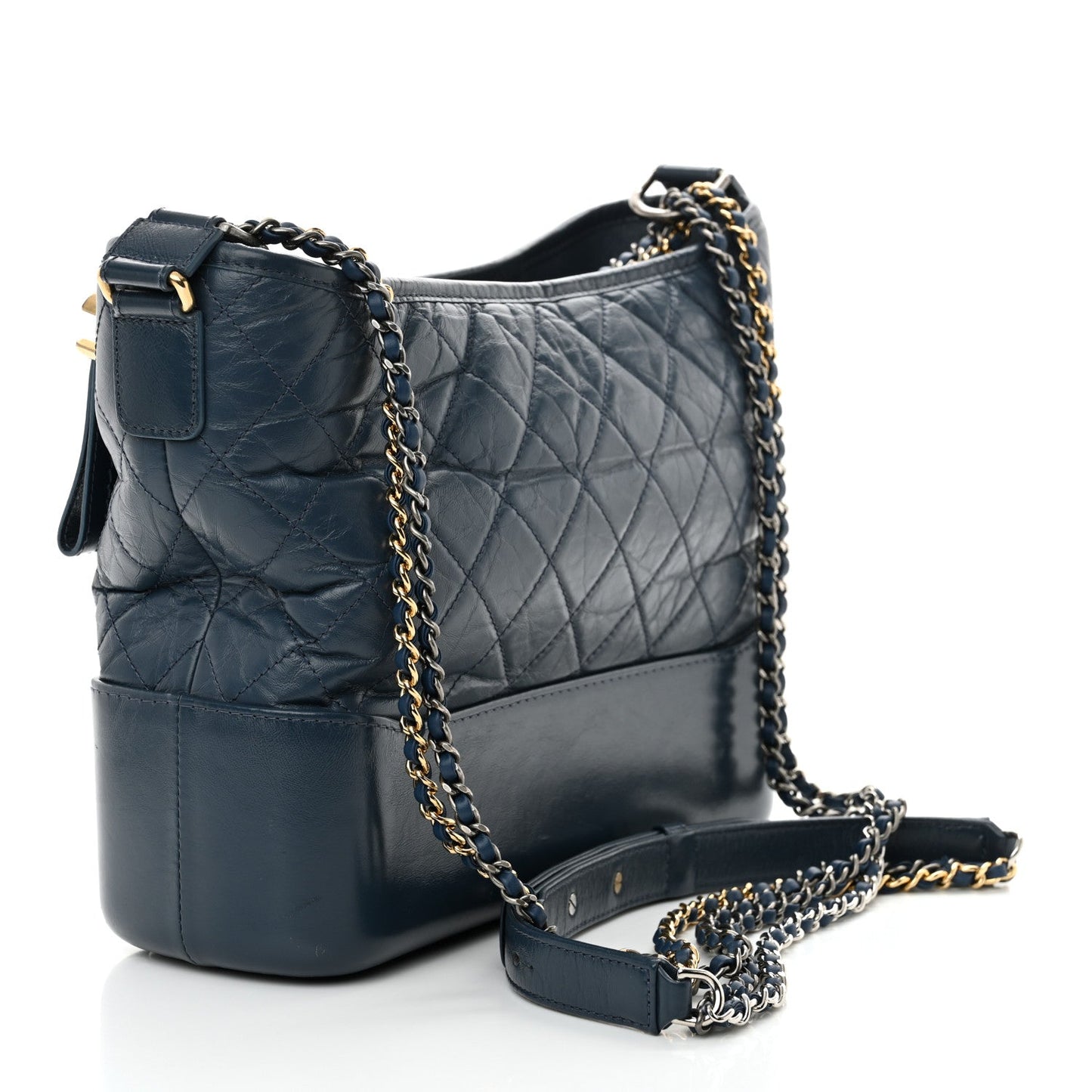 Chanel Aged Calfskin Quilted Medium Gabrielle Hobo Blue