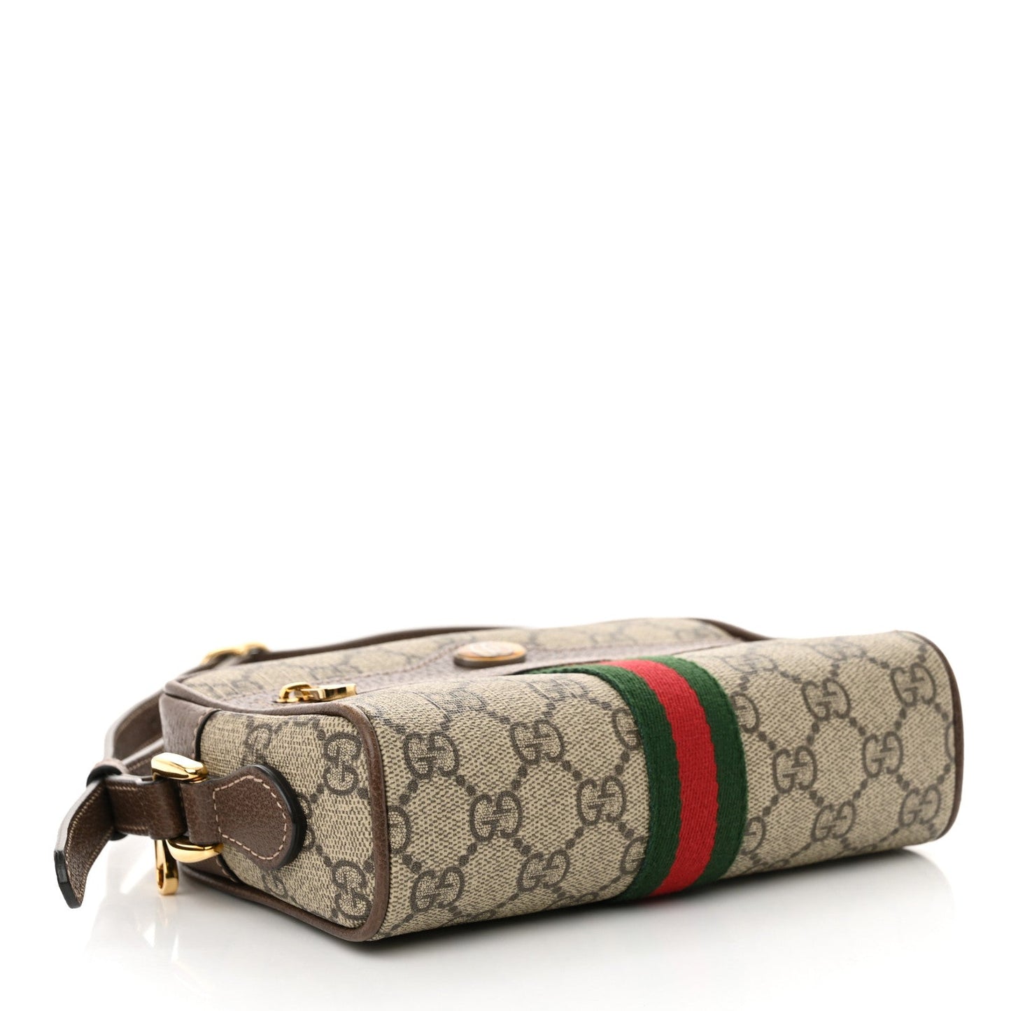 Gucci GG Supreme Monogram Web Mini Ophidia Shoulder Bag Brown