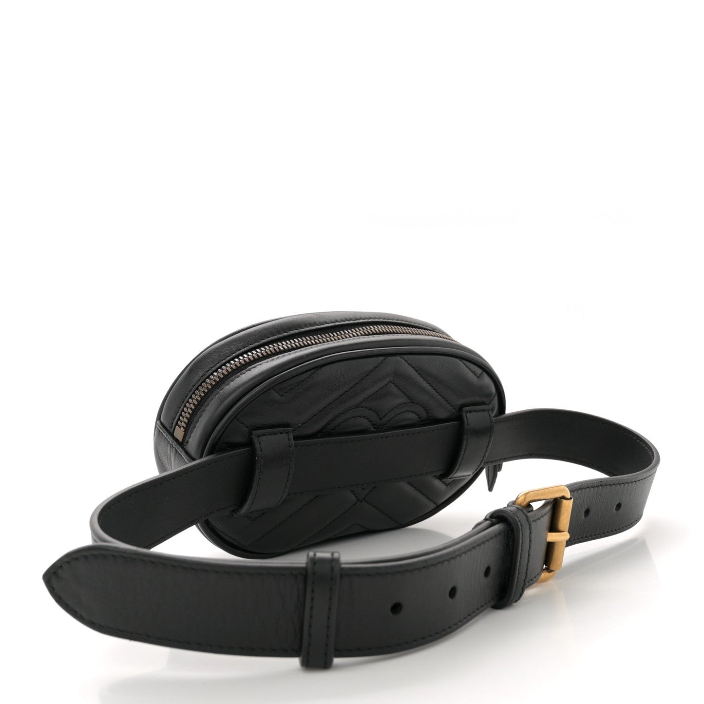 Gucci Calfskin Matelasse GG Marmont Belt Bag 75 30 Black