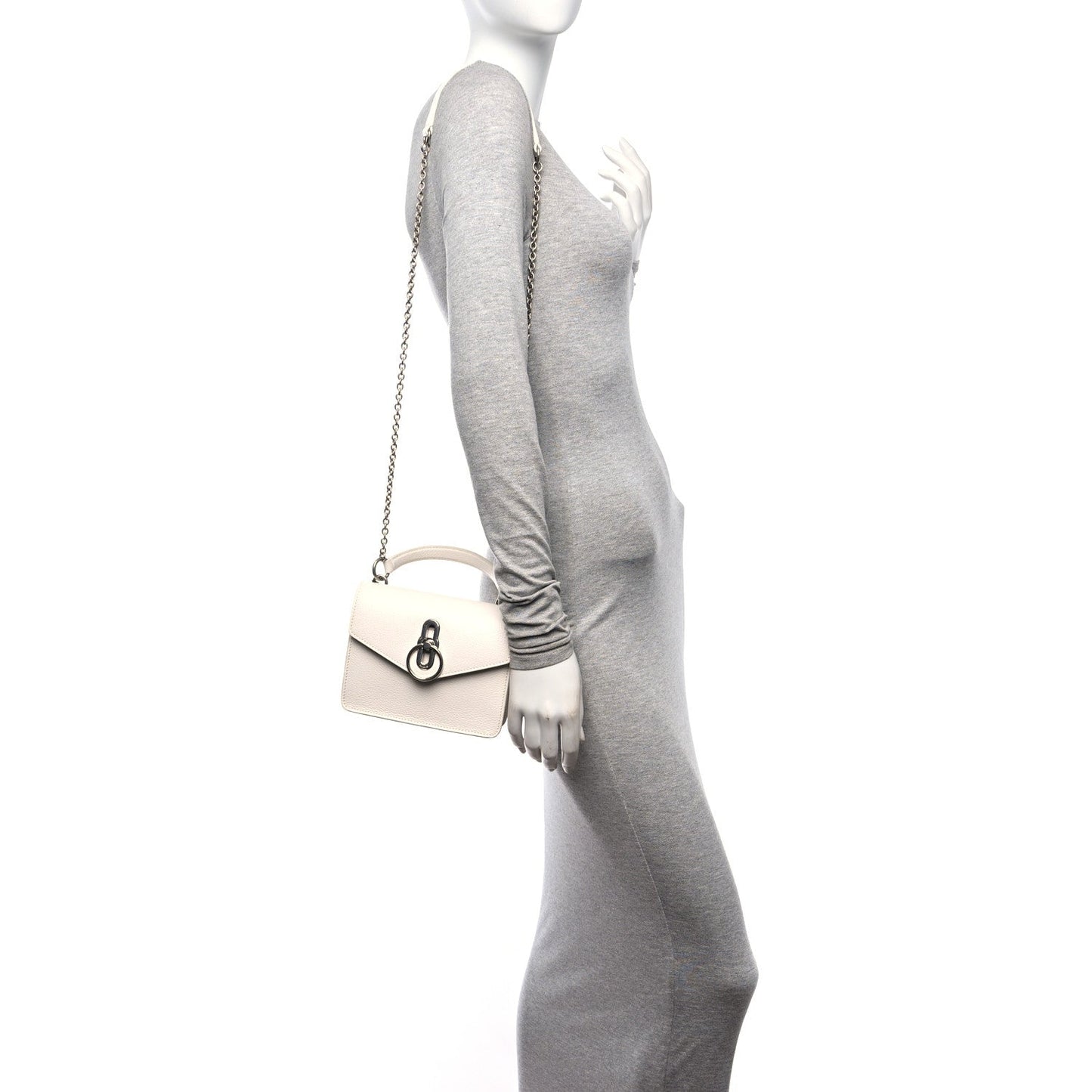 Mulberry MULBERRY Small Classic Grain Amberley Top Handle Crossbody White