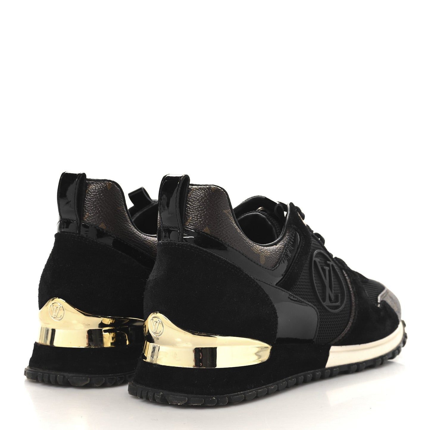 Louis Vuitton Suede Monogram Run Away Sneakers Black