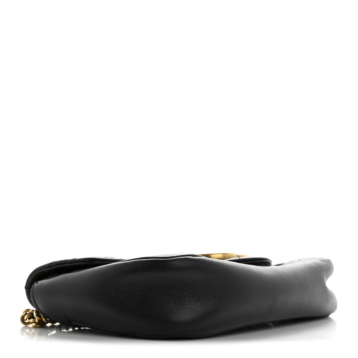 Gucci Calfskin Matelasse Super Mini GG Marmont Shoulder Bag Black
