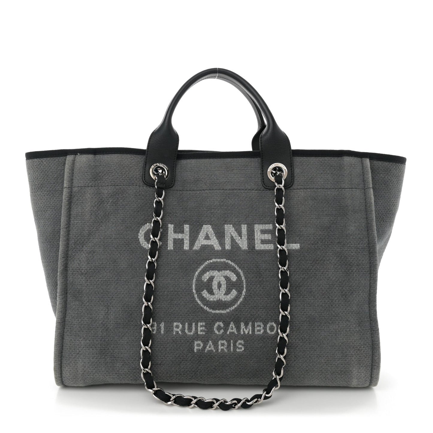 Chanel Canvas Large Deauville Tote Grey
