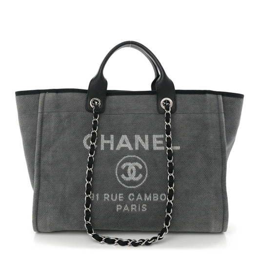 Chanel Canvas Large Deauville Tote Grey