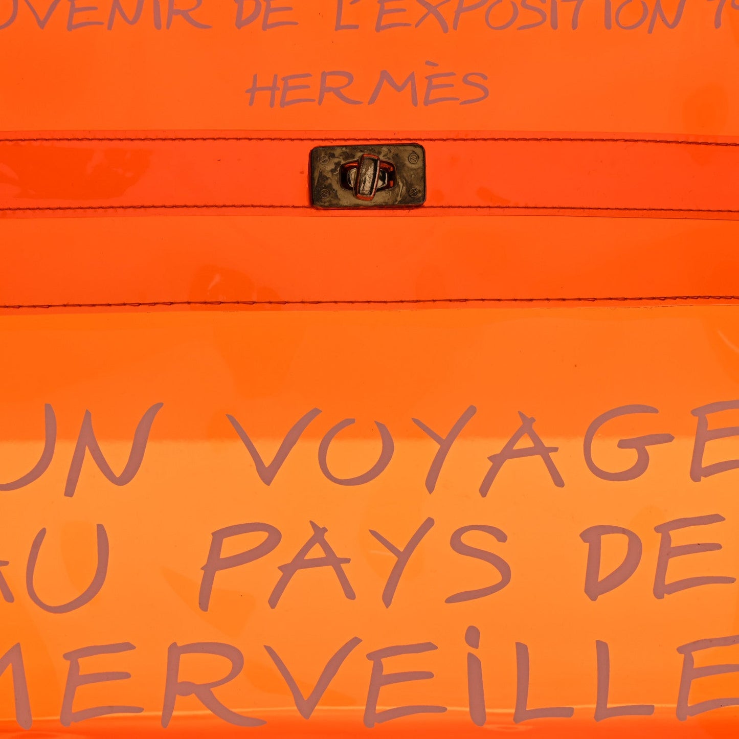 Hermes Vinyl Souvenir De L'Exposition Kelly Orange