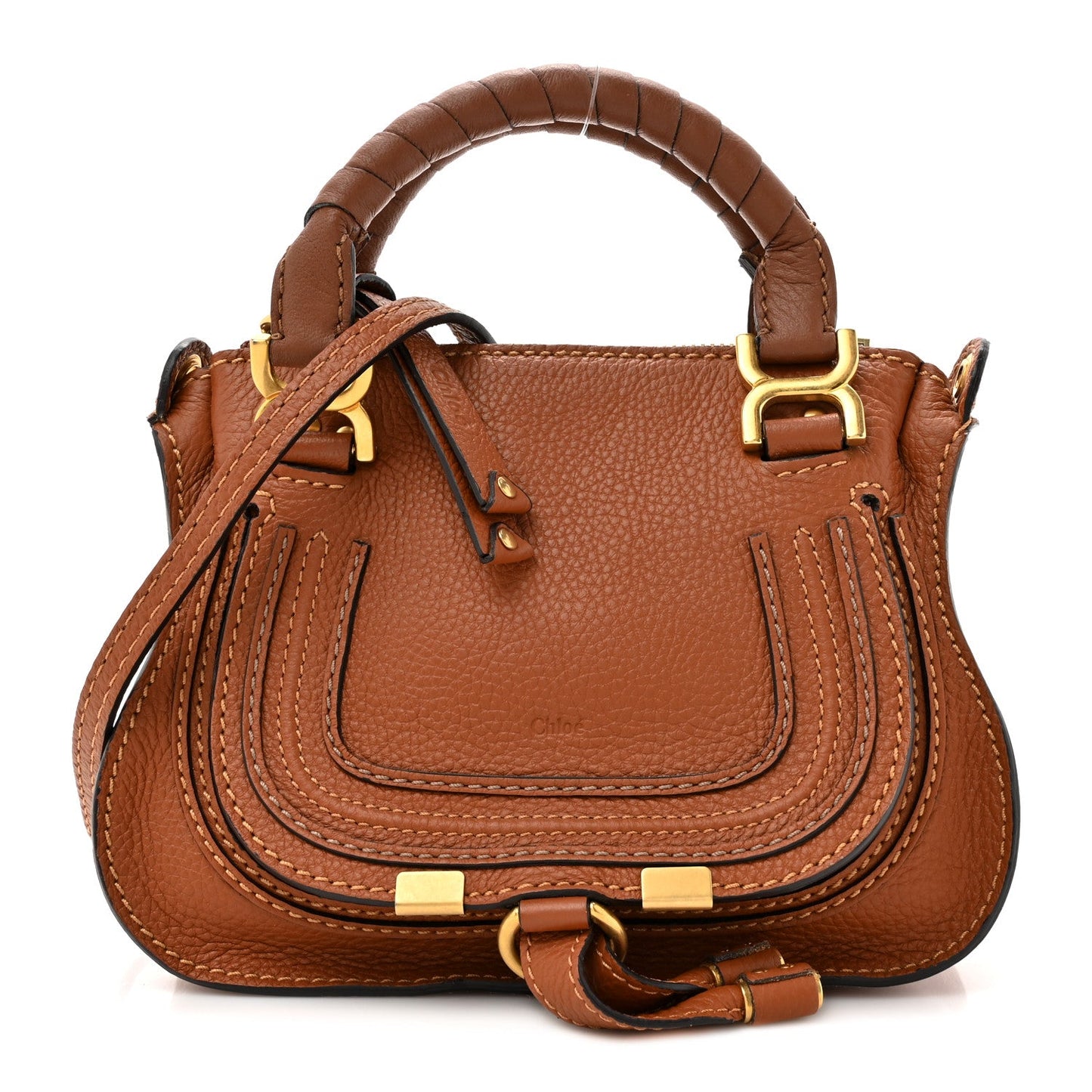 Chloe Calfskin Mini Marcie Satchel Tan