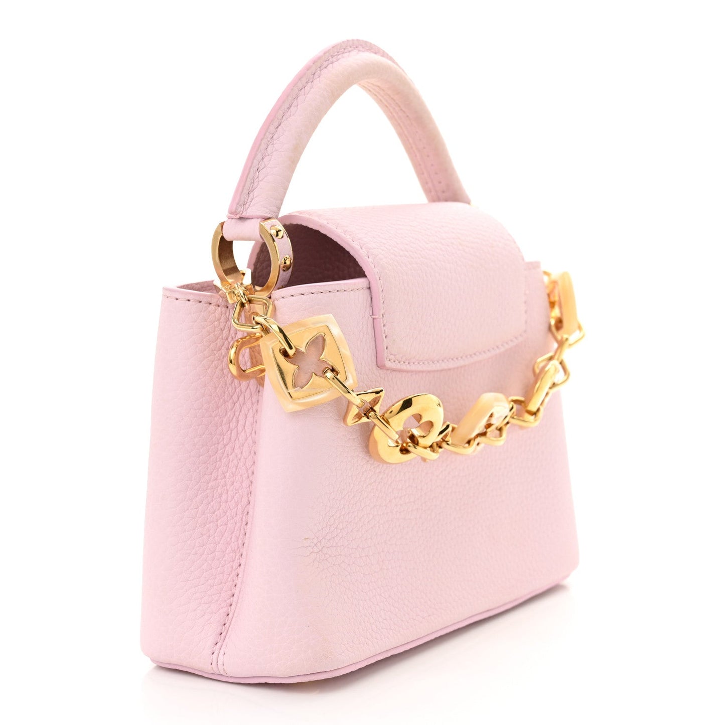 Louis Vuitton Taurillon Monogram Flower Chain Capucines Mini Guimauve