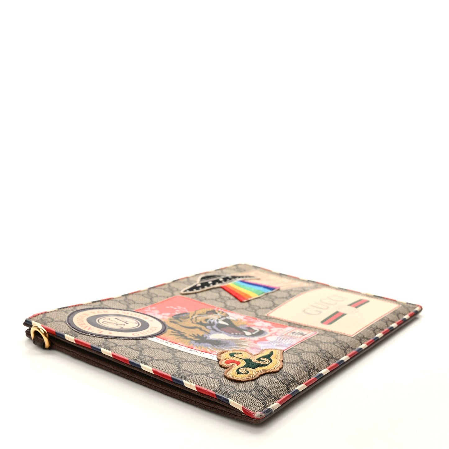 Gucci GG Supreme Monogram Courrier Documents Holder Beige New Acero