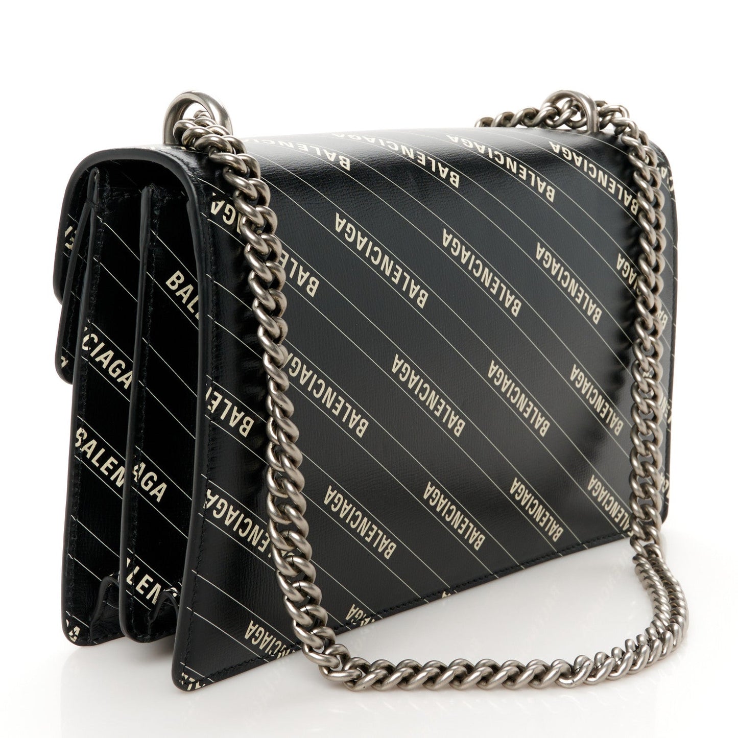 Gucci X Calfskin Logo Print Small Dionysus Shoulder Bag Black