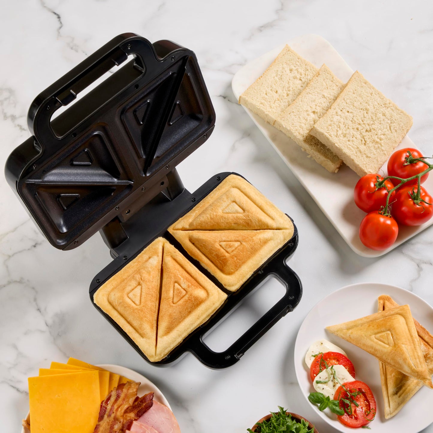 Breville Stuff 'n' Press Deep Fill Toastie Maker | 2 Slice Sandwich Toaster | High Hinge for Extra Fillings | Dishwasher SafeNon Stick Plates | VST101