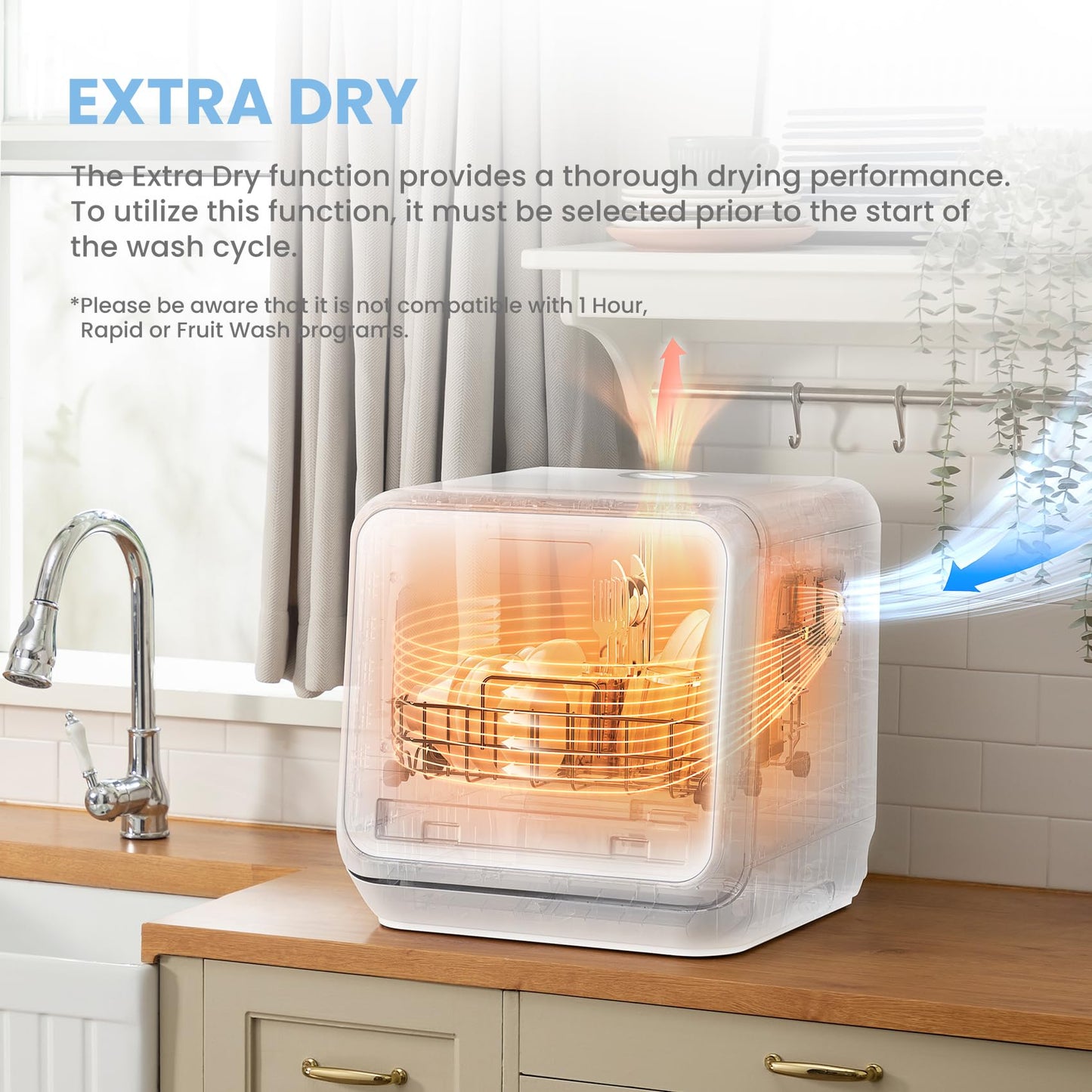 COMFEE‘ Table Top Dishwasher, Mini Countertop Dishwasher with 6+3 Programs, Steam Wash, Baby Care & Fruit Wash, No plumbing, Delay Start, 72H Storage, Perfect for Singles or Couples