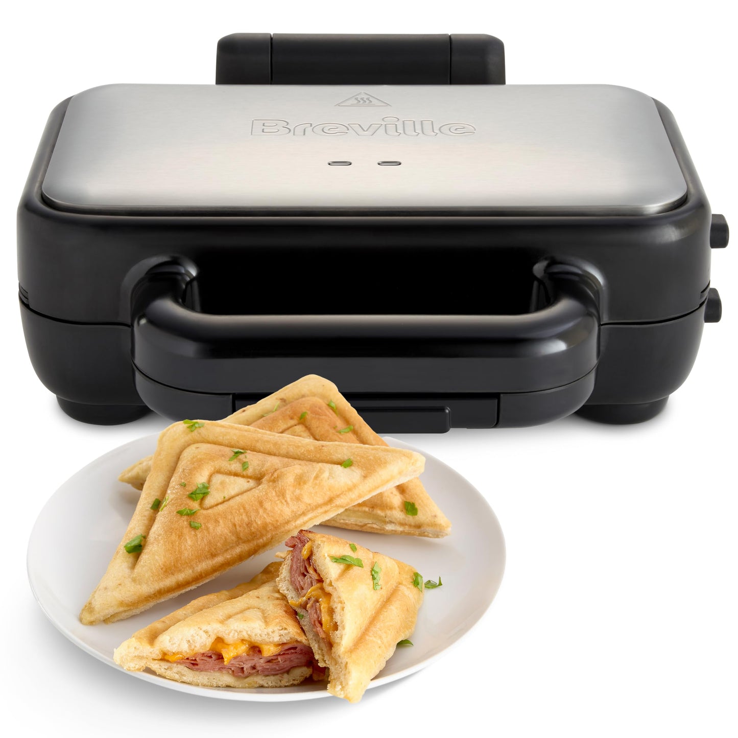 Breville Stuff 'n' Press Deep Fill Toastie Maker | 2 Slice Sandwich Toaster | High Hinge for Extra Fillings | Dishwasher SafeNon Stick Plates | VST101