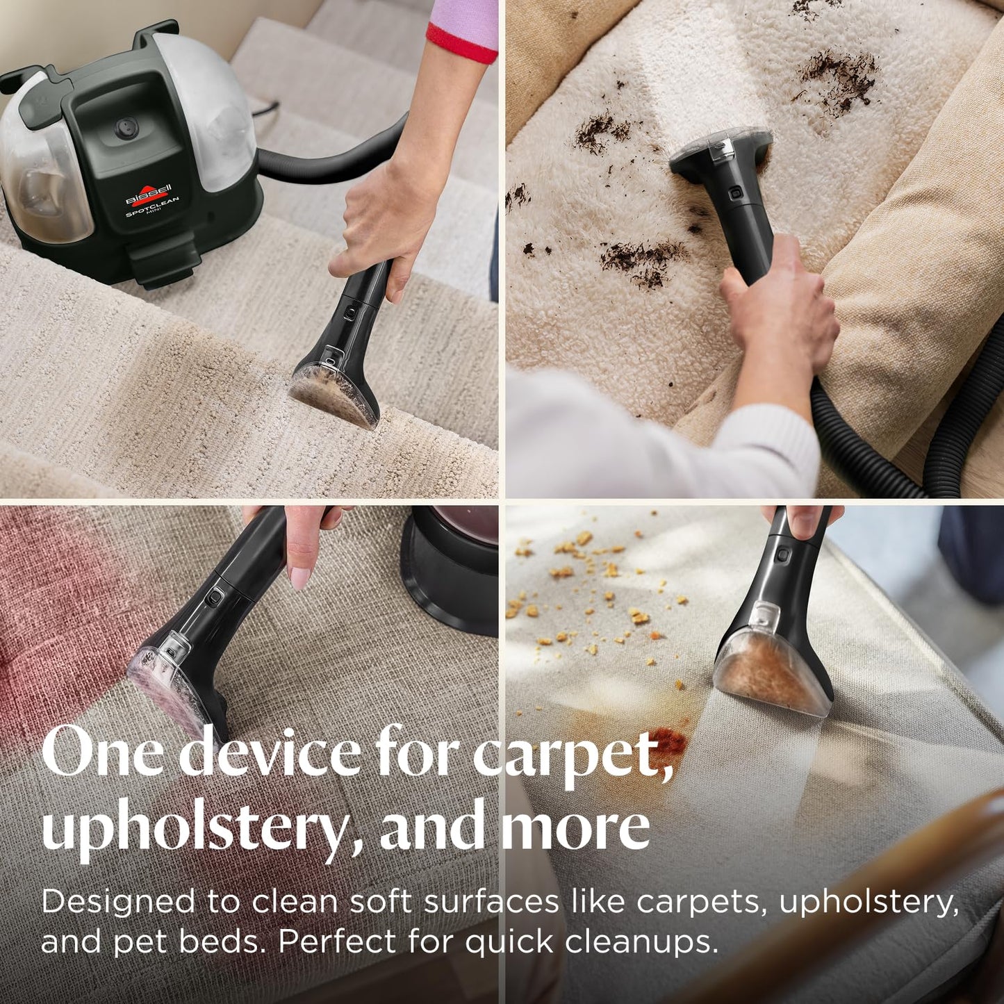 BISSELL SpotClean Mini Corded Carpet Cleaner, Portable Spot Washer, Perfect for Quick Cleanups, Compact & Lightweight Machine, On the Go Stain Remover for Cars, Boats, Sofa, Rugs & More, 4149E