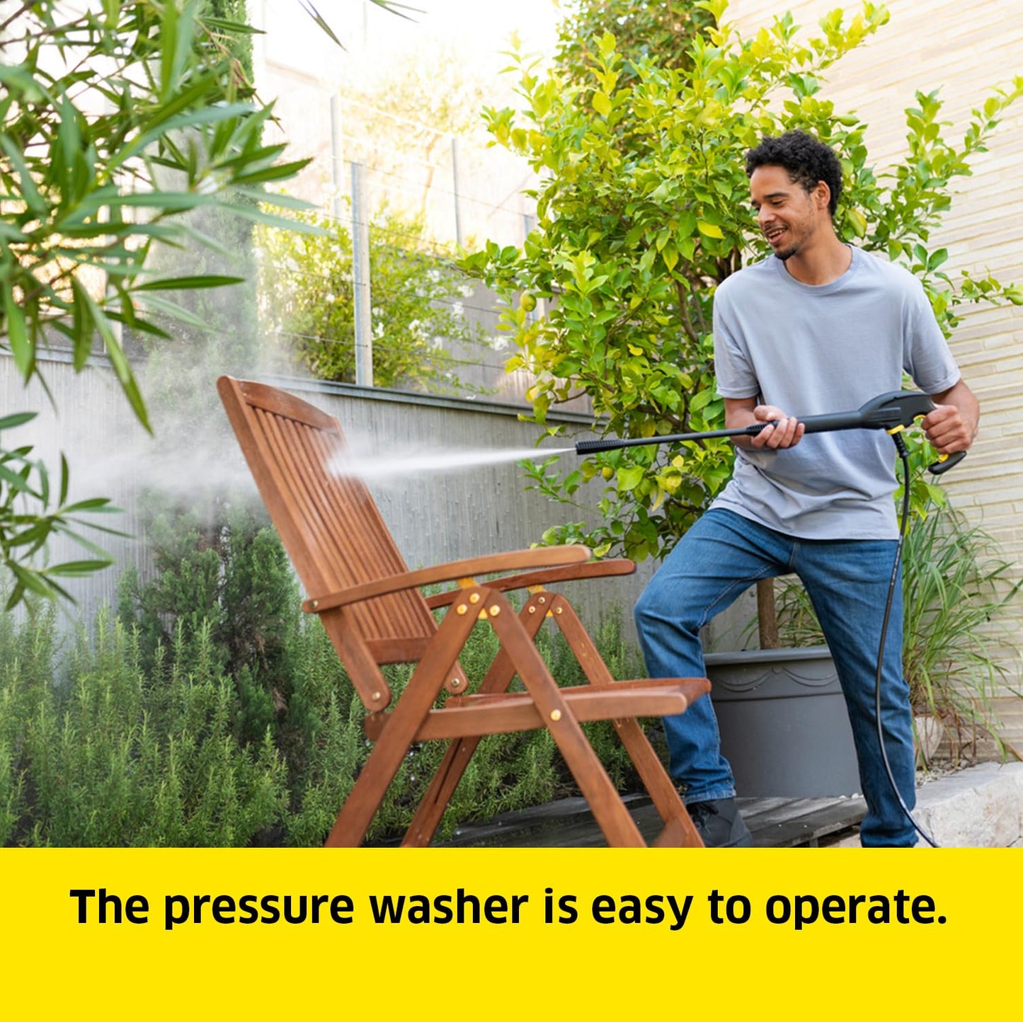 Kärcher K 2 Classic pressure washer, pressure: max. 110 bar, flow rate: 360 l/h, area coverage: 20 m²/h, water filter, weight: 3.4 kg, high-pressure hose and gun, one-way spray lance, dirt blaster