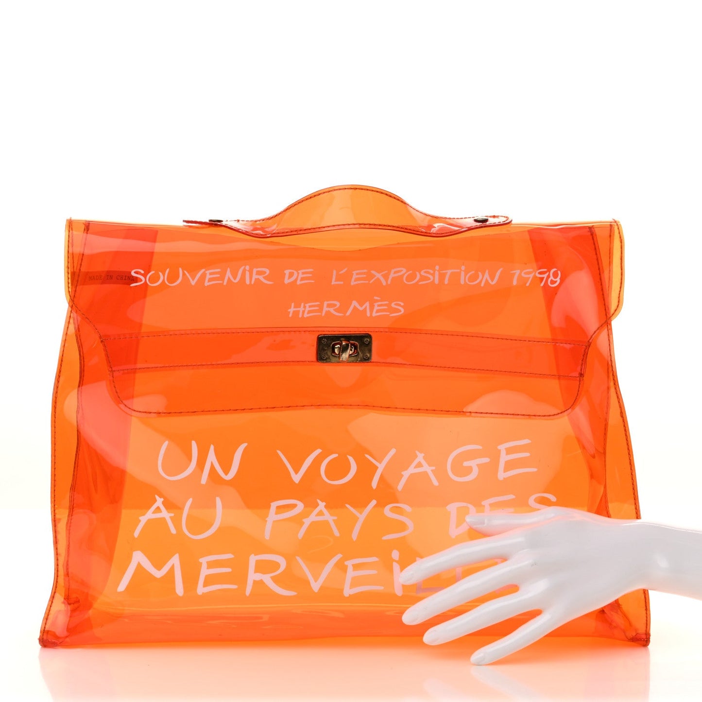 Hermes Vinyl Souvenir De L'Exposition Kelly Orange