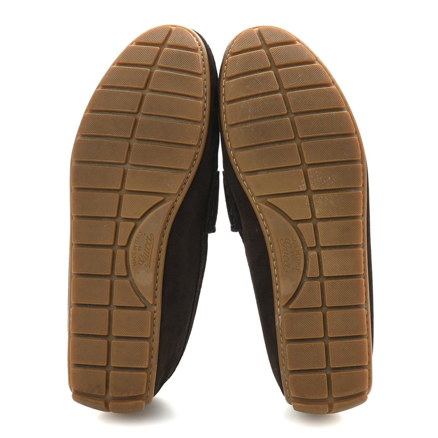 Gucci Suede Mens InterLocking G Driver Loafers 8 Cocoa