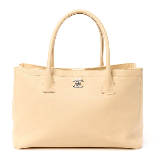 Chanel Calfskin Cerf Executive Shopper Tote Beige Clair