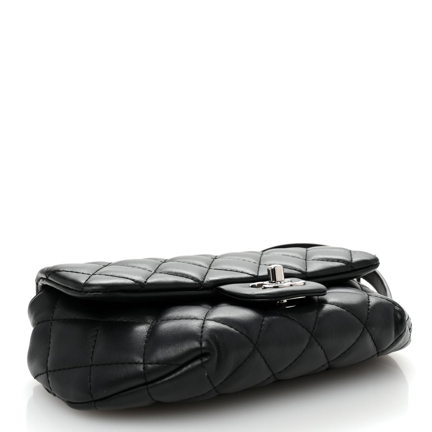 Chanel Calfskin Quilted CC Uniform Flap Belt Bag Black