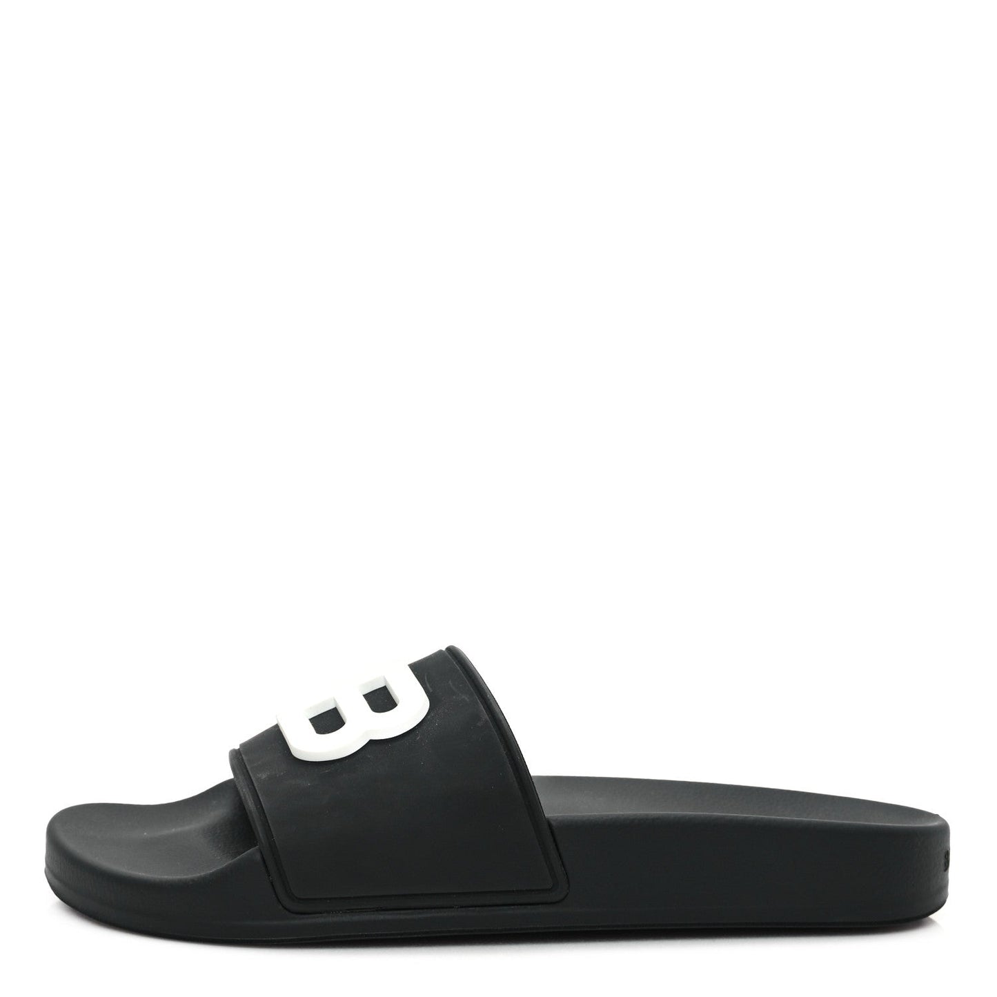 Balenciaga Rubber Womens BB Pool Slide Sandals 36 Black