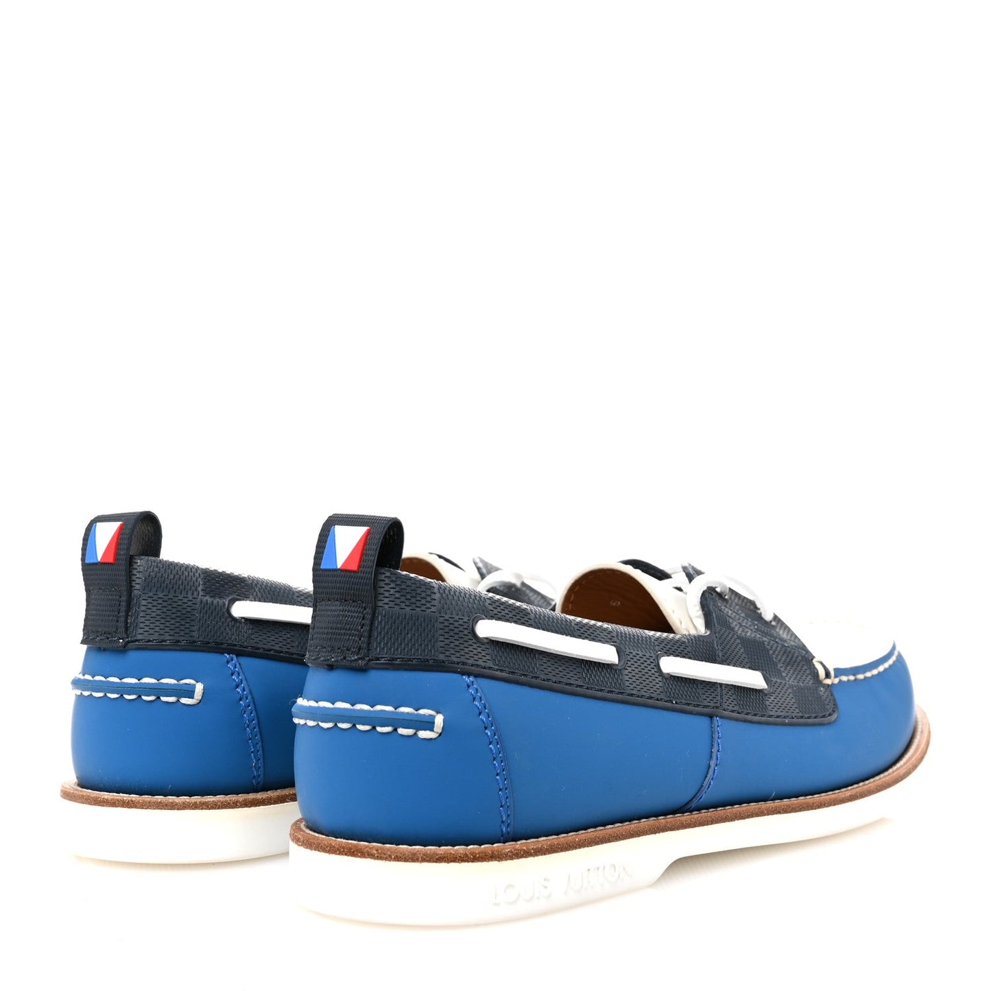 Louis Vuitton Mat Calfskin Mens Rubber America's Cup Marine Boat Shoe Pacific Blue