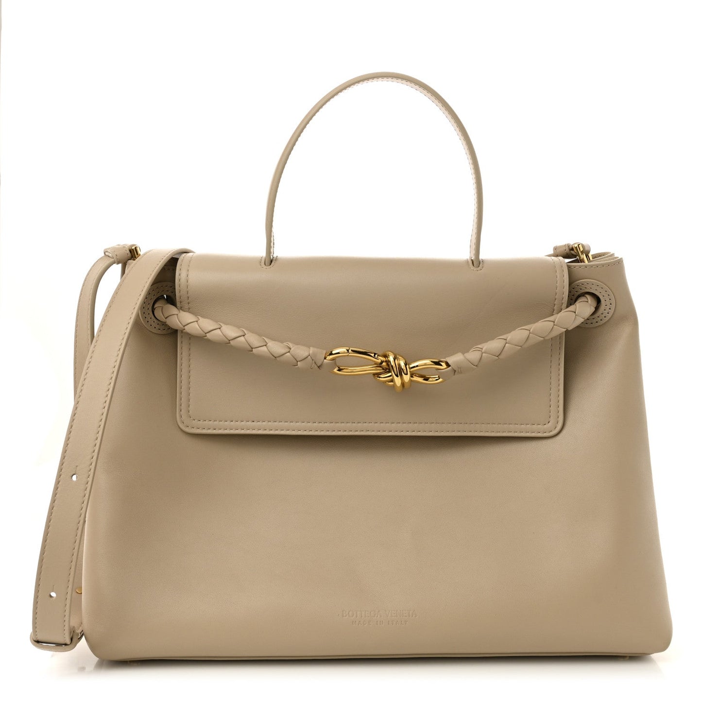 Bottega Veneta Silky Calfskin Medium Ciao Ciao Ecru