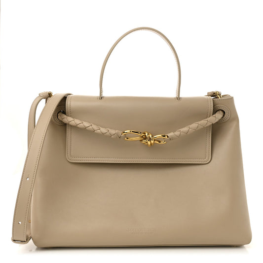 Bottega Veneta Silky Calfskin Medium Ciao Ciao Ecru