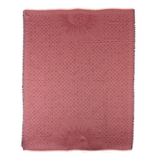 Louis Vuitton Cashmere Silk Monogram Shawl Fuchsia