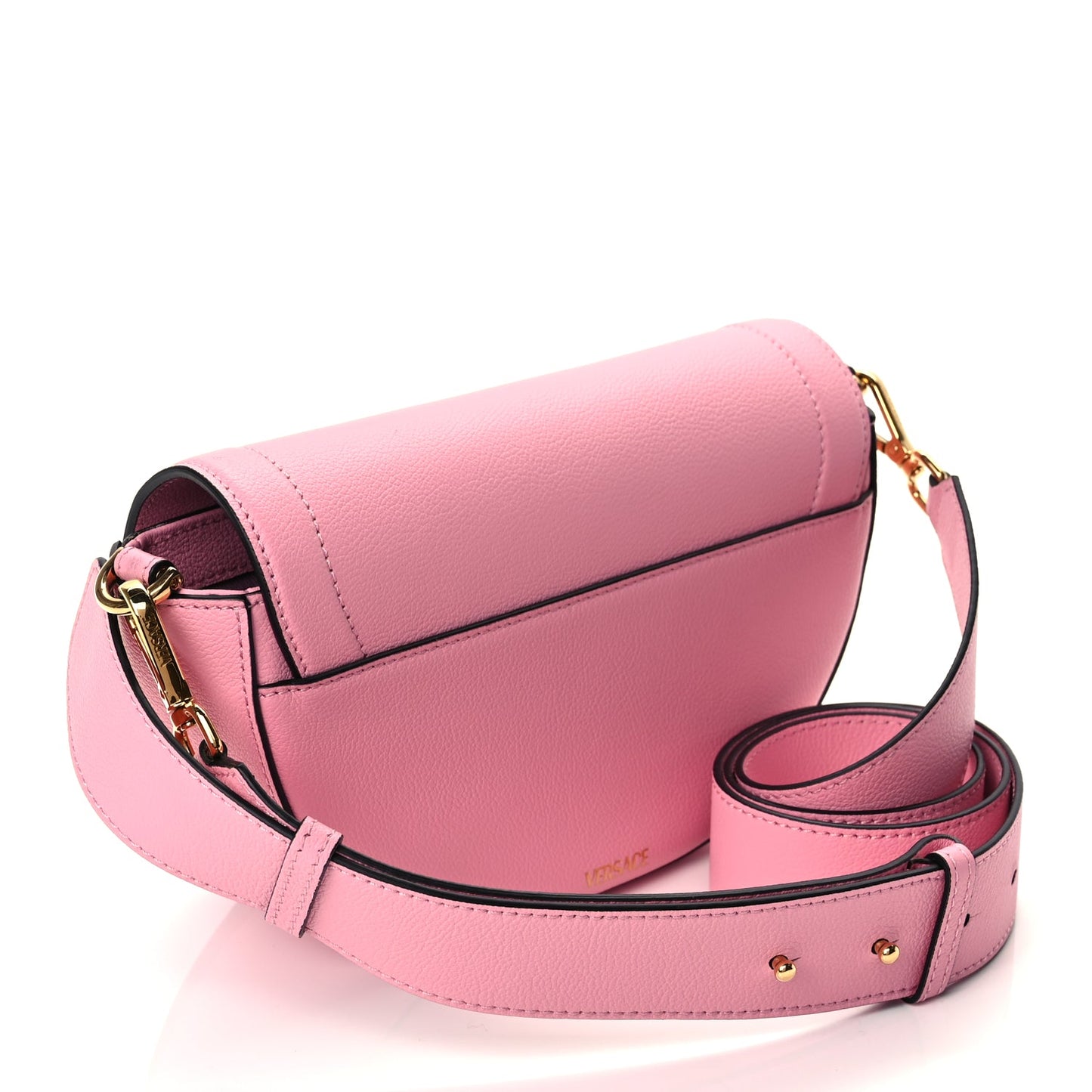 Versace Grained Calfskin La Medusa Small Shoulder Bag Pink