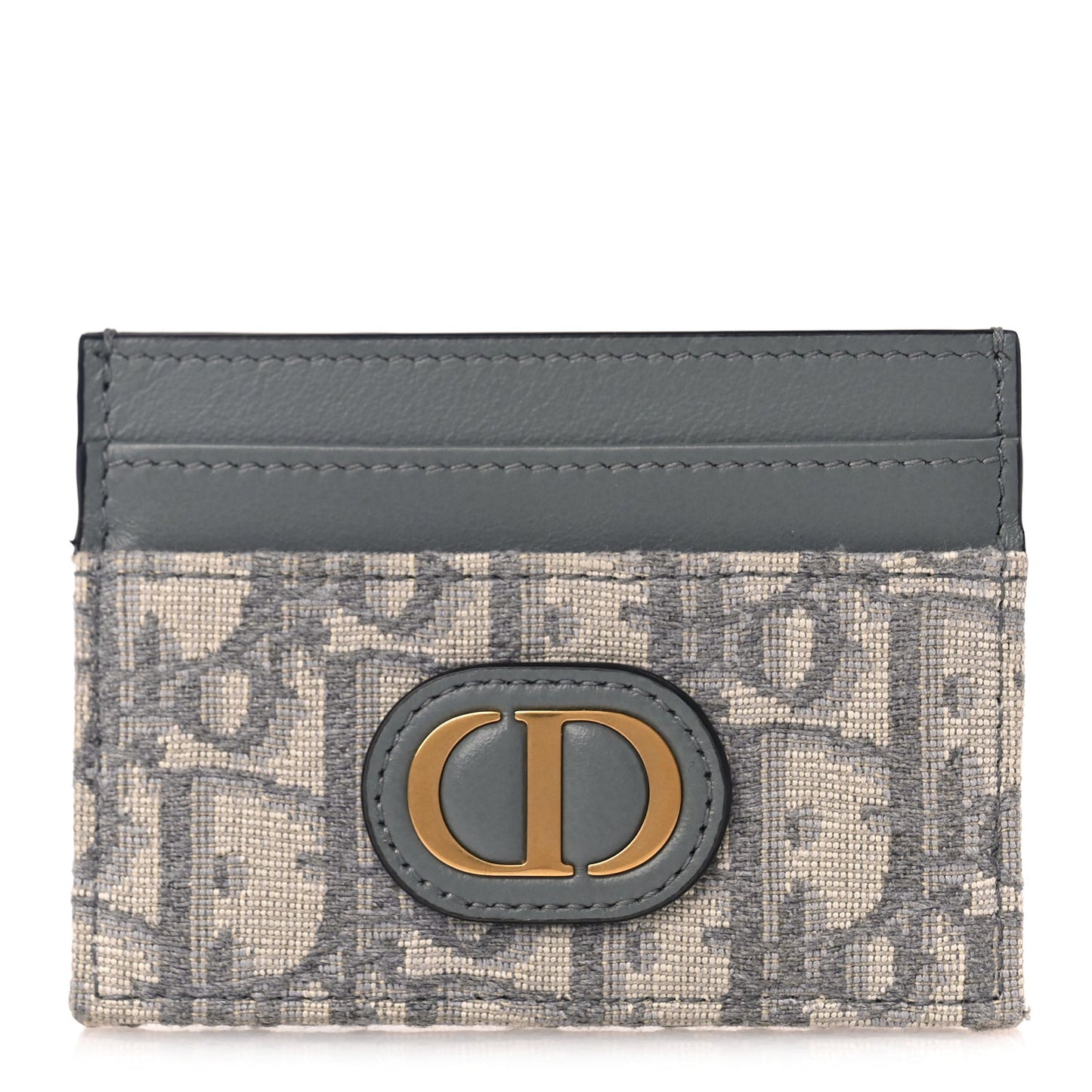 Christian Dior Oblique Calfskin 30 Montaigne Freesia Card Holder Grey
