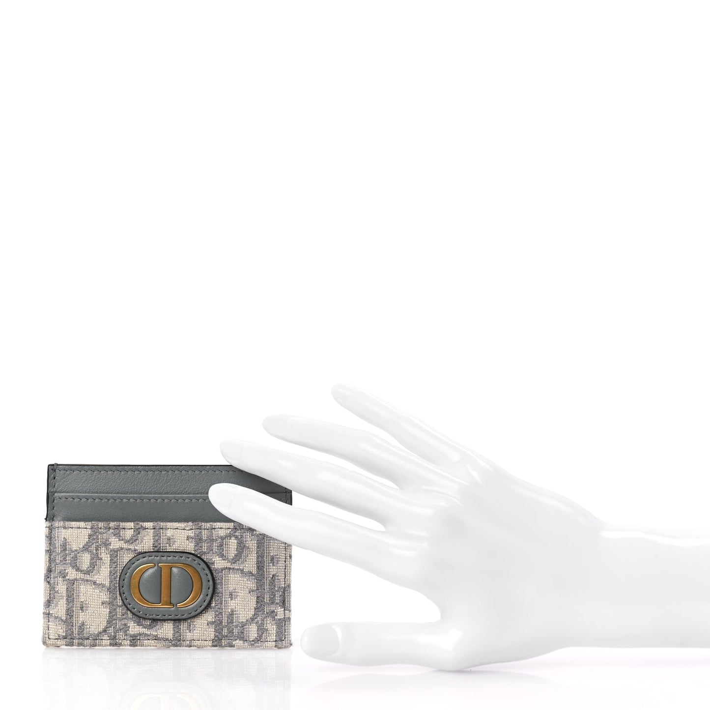 Christian Dior Oblique Calfskin 30 Montaigne Freesia Card Holder Grey
