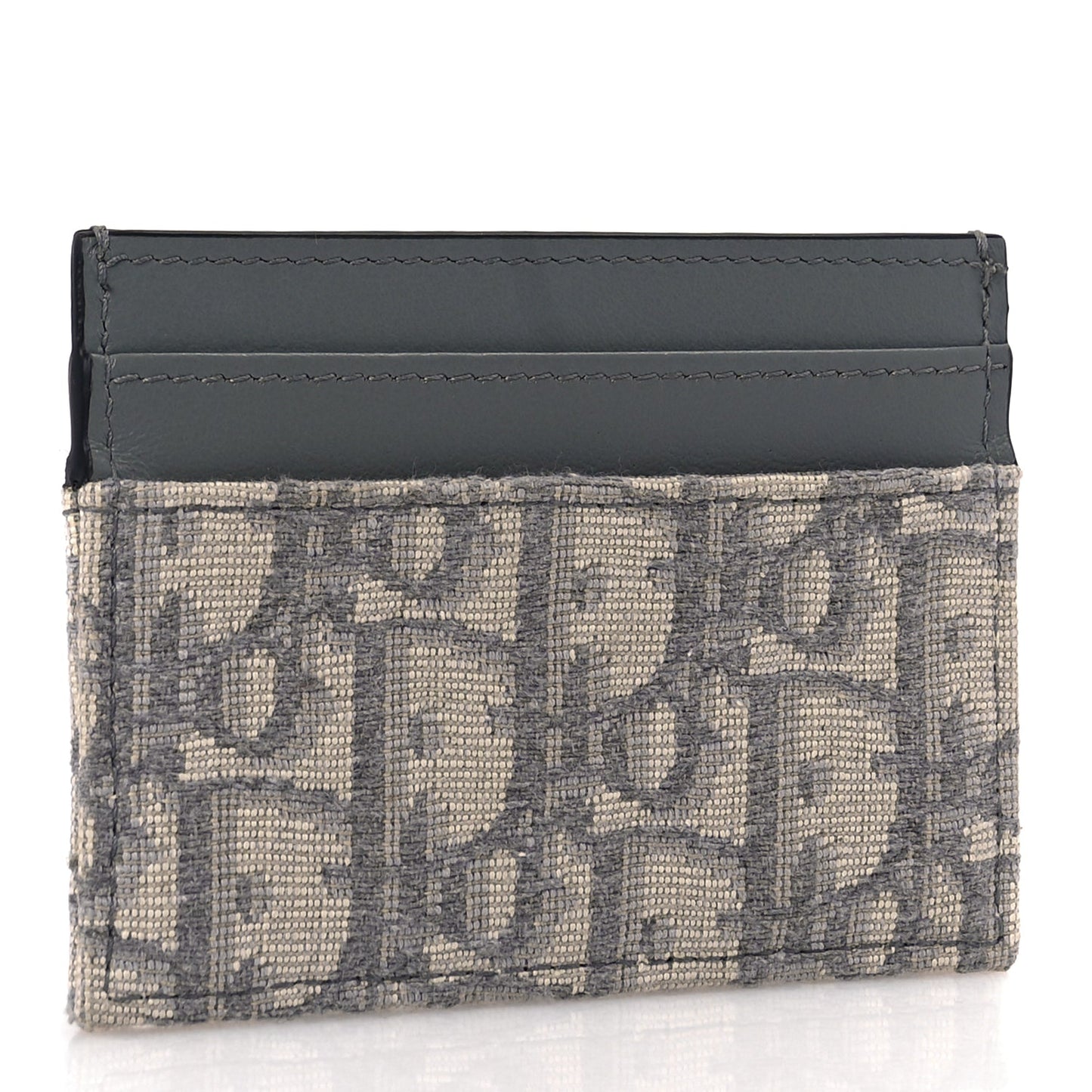 Christian Dior Oblique Calfskin 30 Montaigne Freesia Card Holder Grey