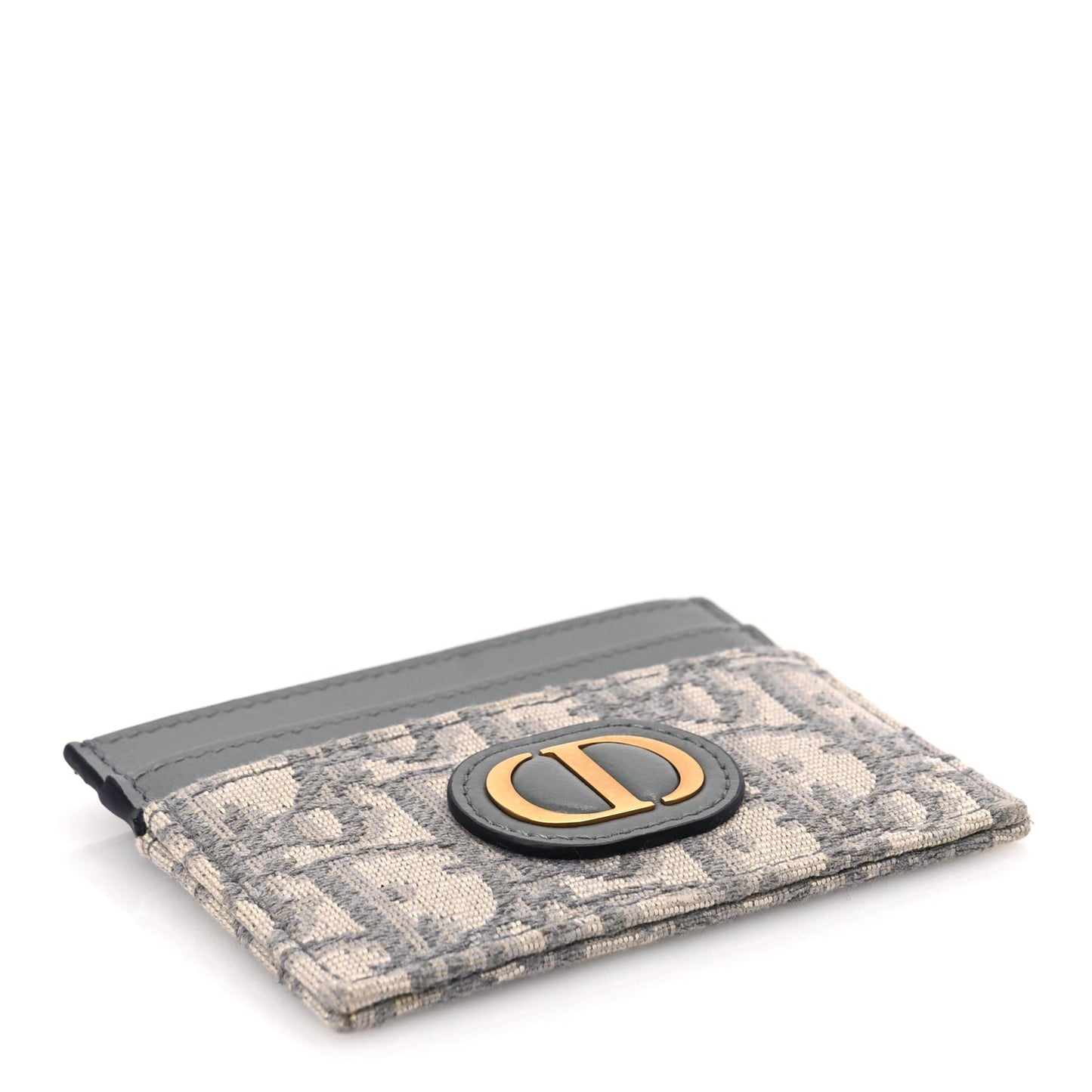 Christian Dior Oblique Calfskin 30 Montaigne Freesia Card Holder Grey