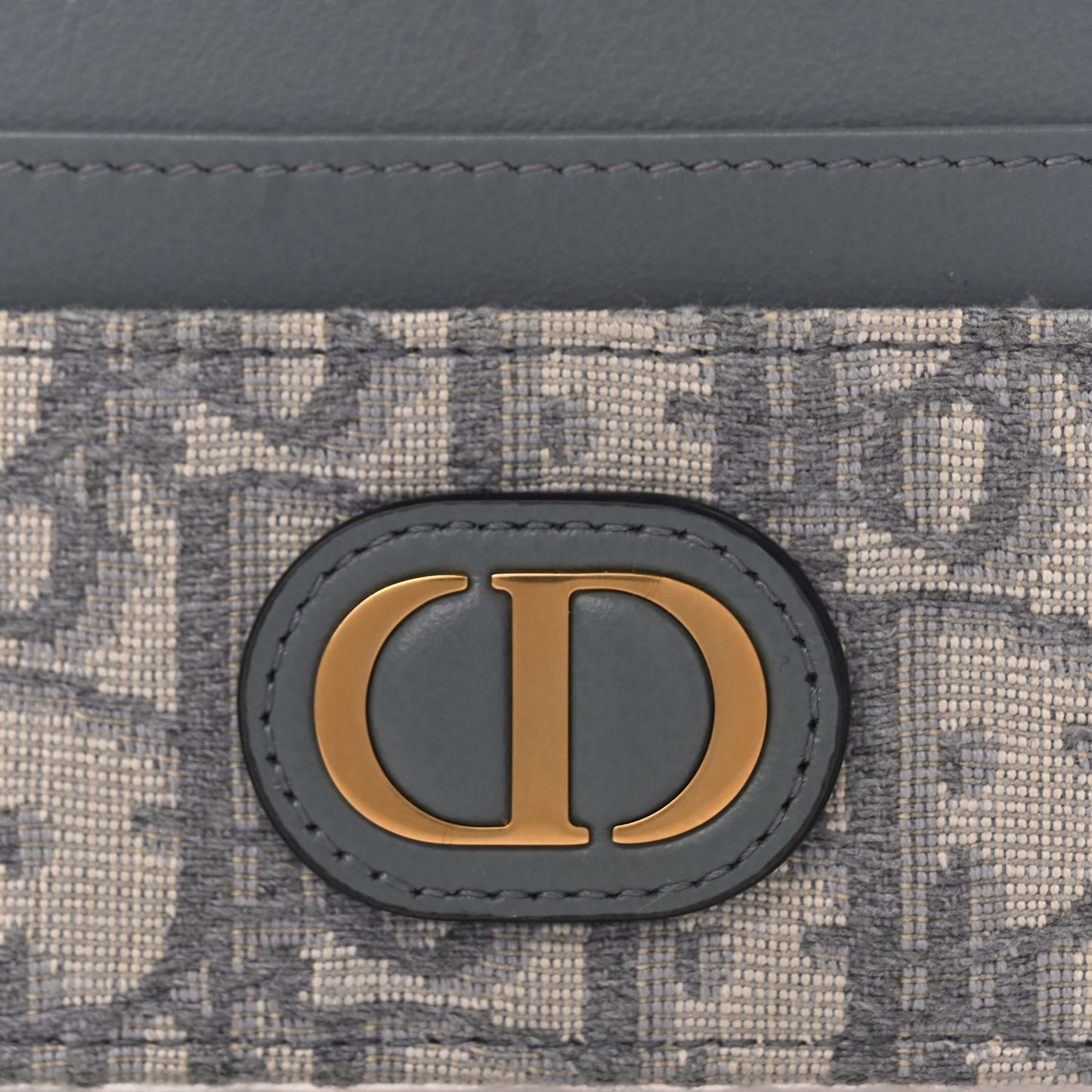 Christian Dior Oblique Calfskin 30 Montaigne Freesia Card Holder Grey