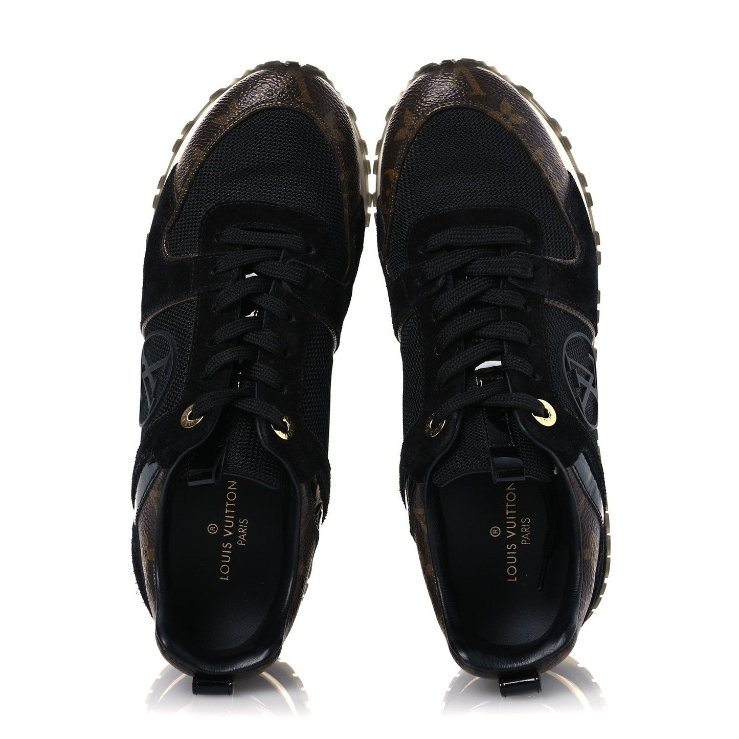 Louis Vuitton Suede Monogram Run Away Sneakers 36.5 Black