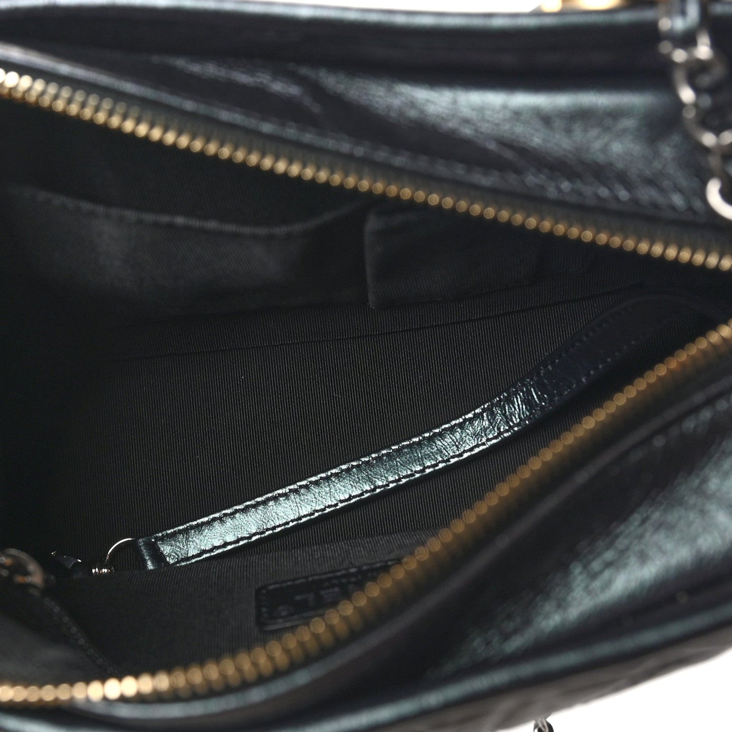 Chanel Iridescent Aged Calfskin Quilted Small Gabrielle Hobo Black
