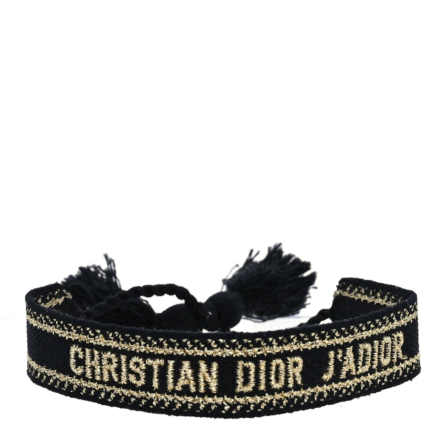 Christian Dior Woven Cotton J'Adior Friendship Bracelet Set Gold Black