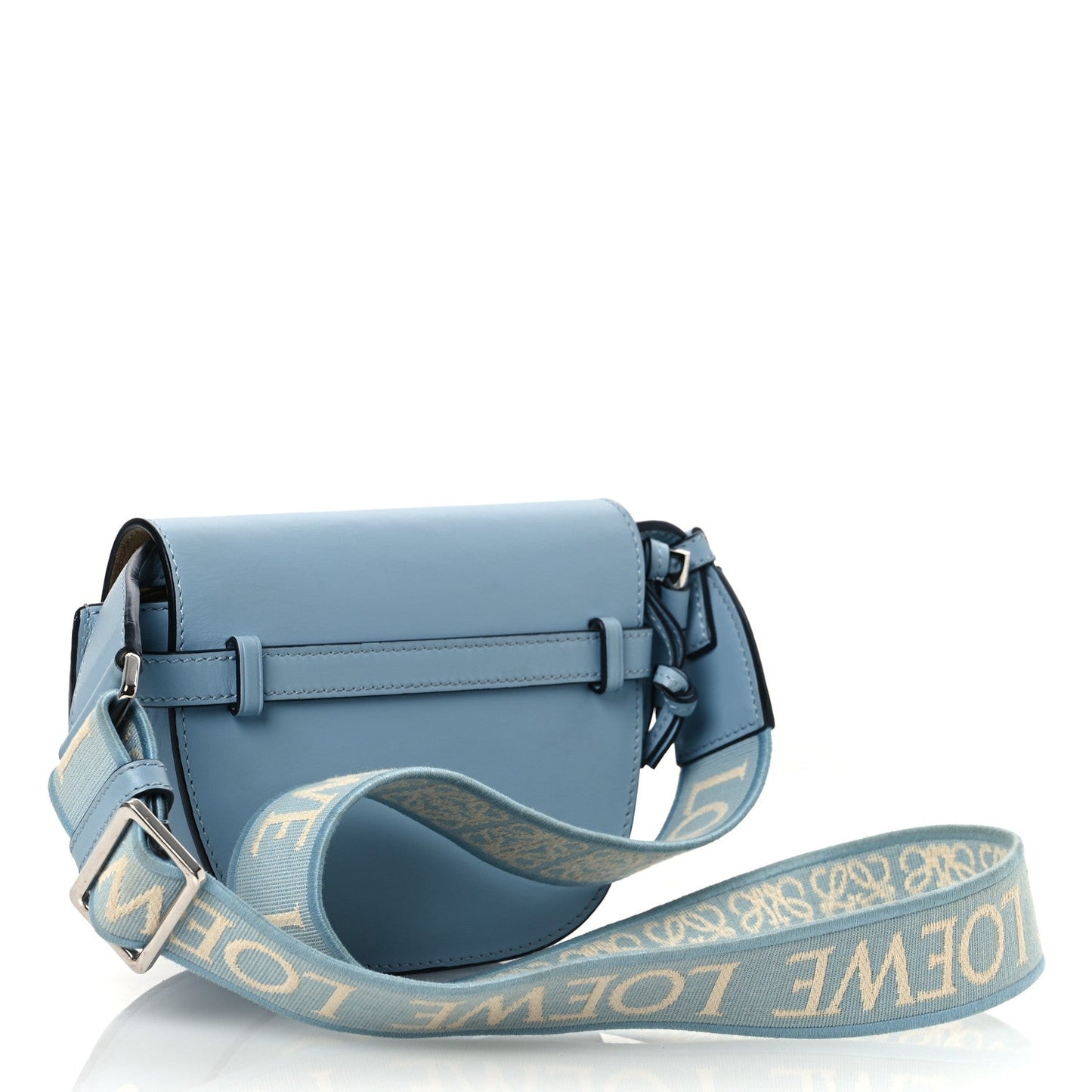 Loewe Calfskin Jacquard Mini Gate Dual Bag Dusty Blue