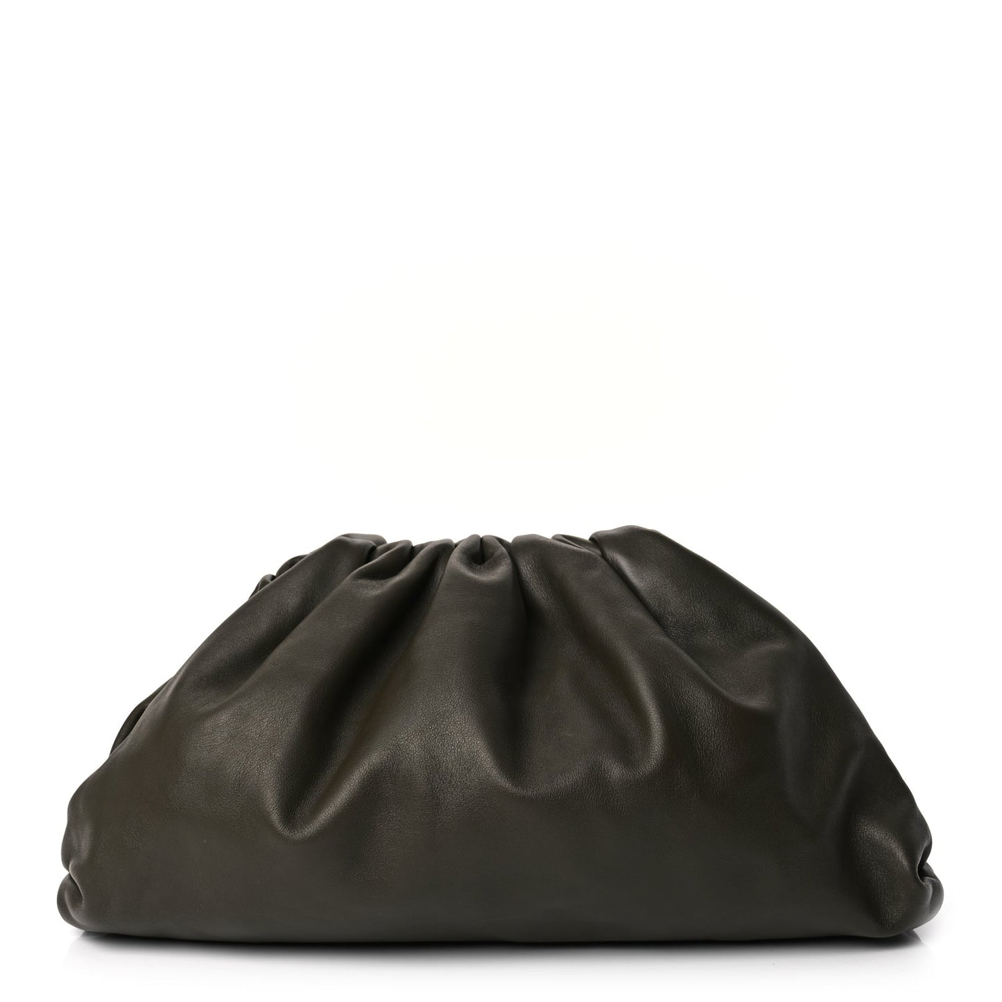 Bottega Veneta Smooth Butter Calf The Pouch Oversized Clutch Kaki Fondent