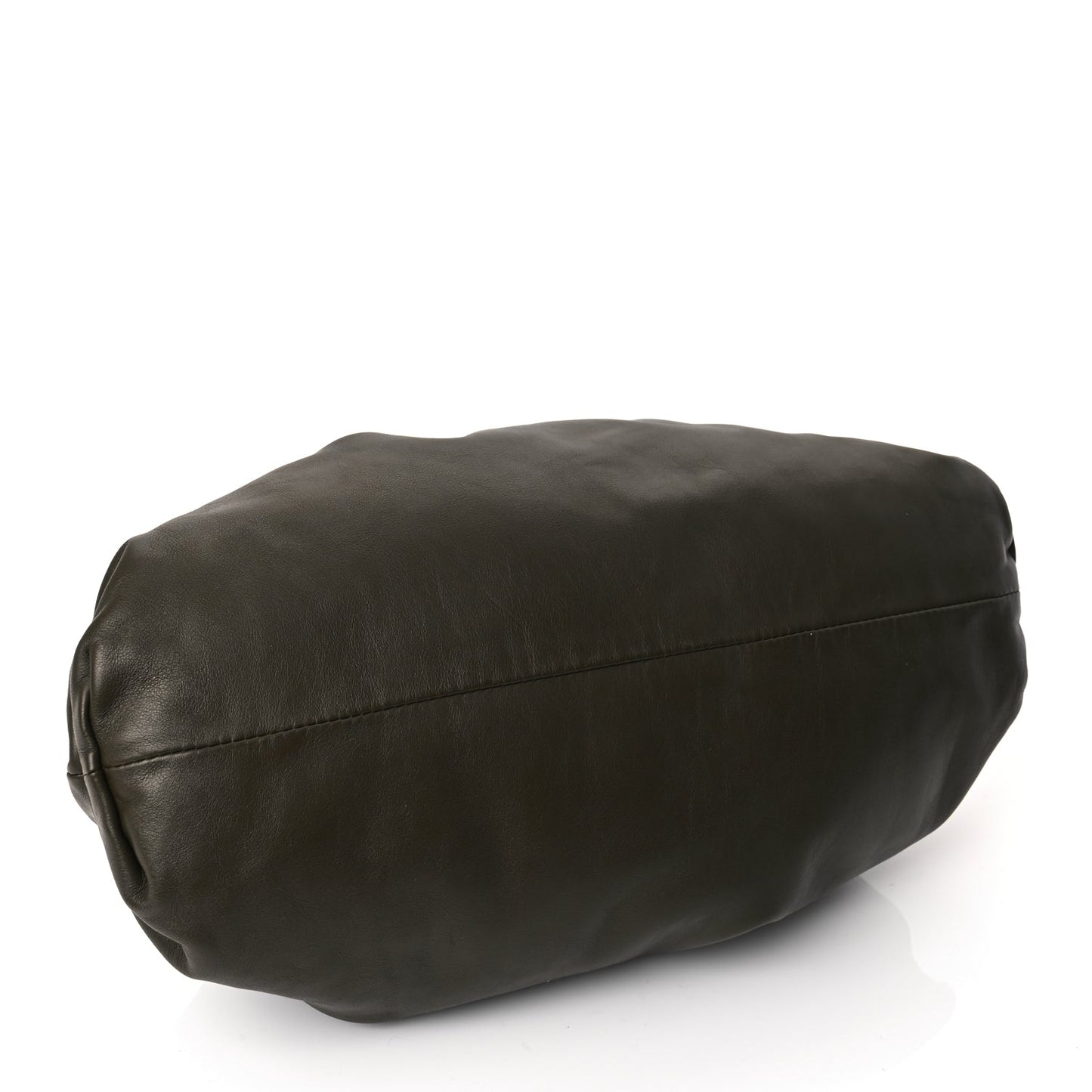 Bottega Veneta Smooth Butter Calf The Pouch Oversized Clutch Kaki Fondent