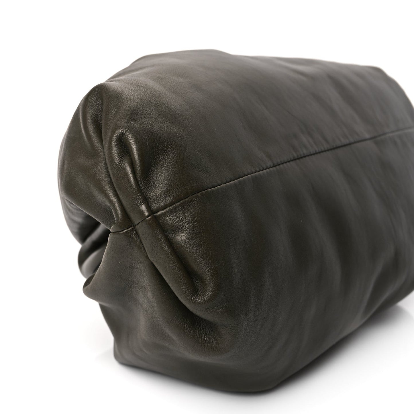 Bottega Veneta Smooth Butter Calf The Pouch Oversized Clutch Kaki Fondent