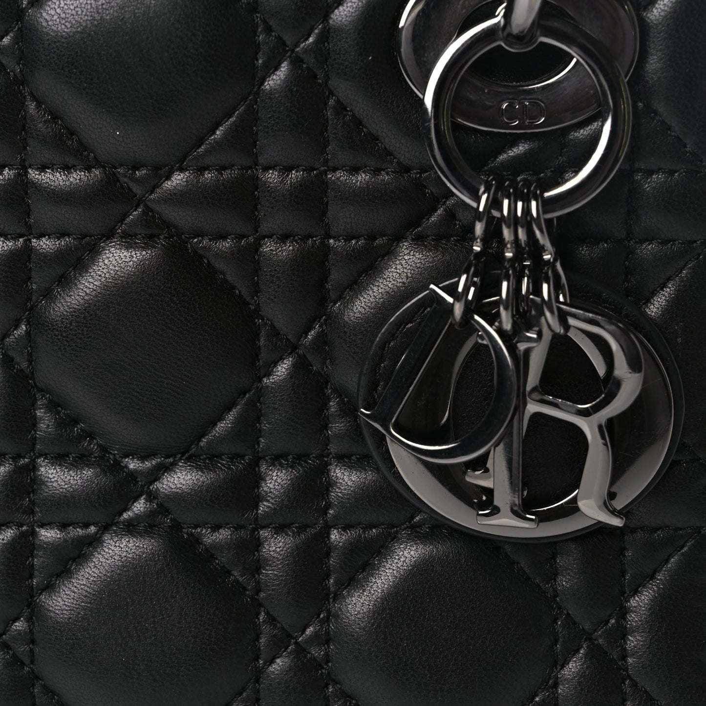 Christian Dior Lambskin Cannage Mini Lady Dior Black