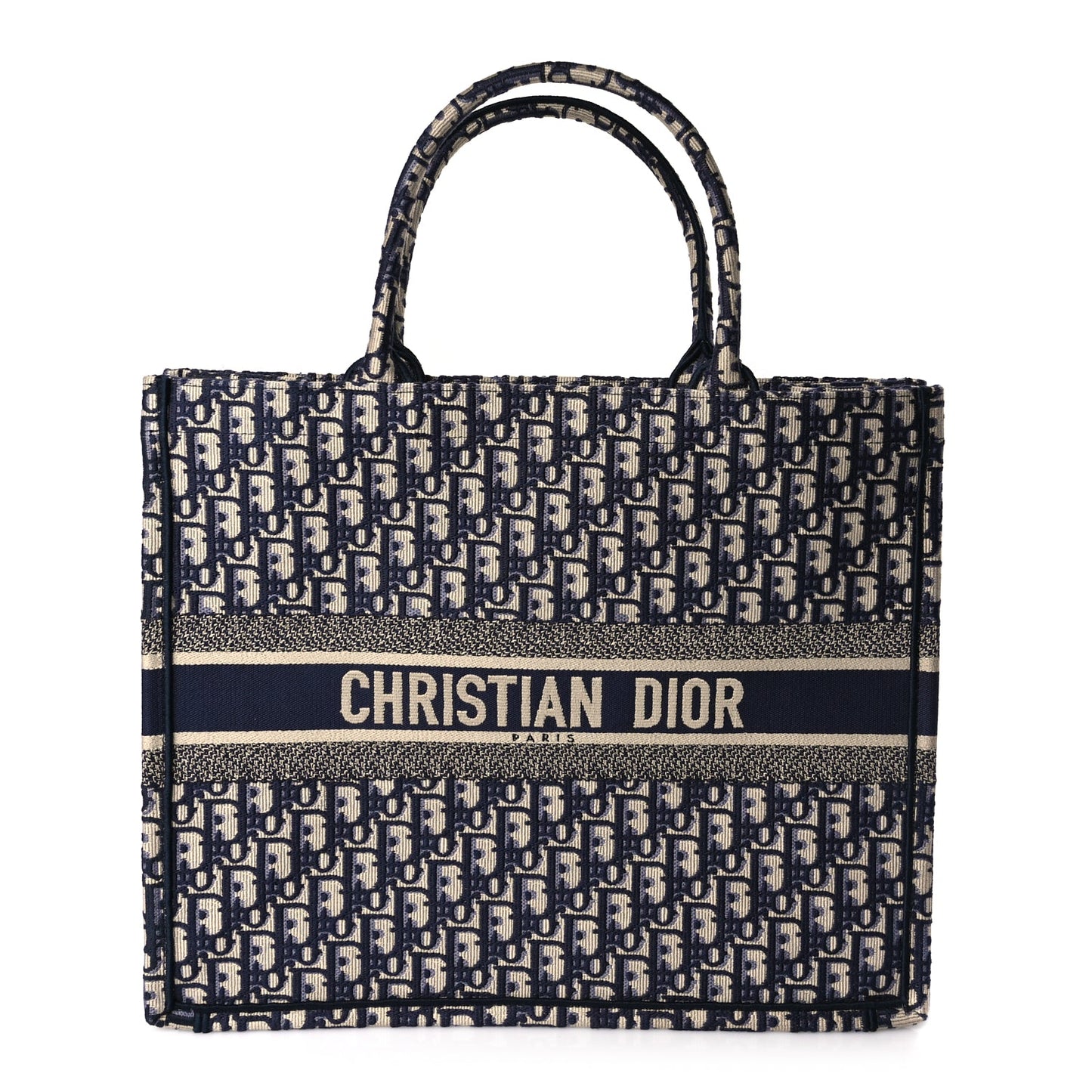 Christian Dior Oblique Large Book Tote  Blue Multicolor