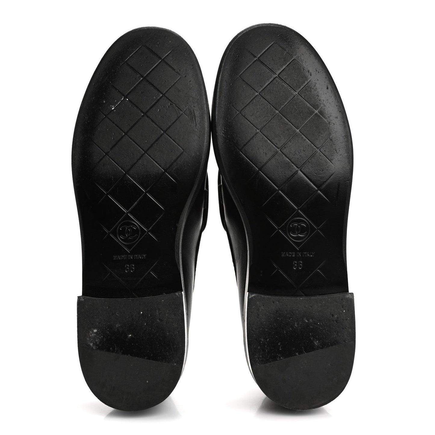 Chanel Lambskin Quilted CC TurnLock Loafers 36 Black