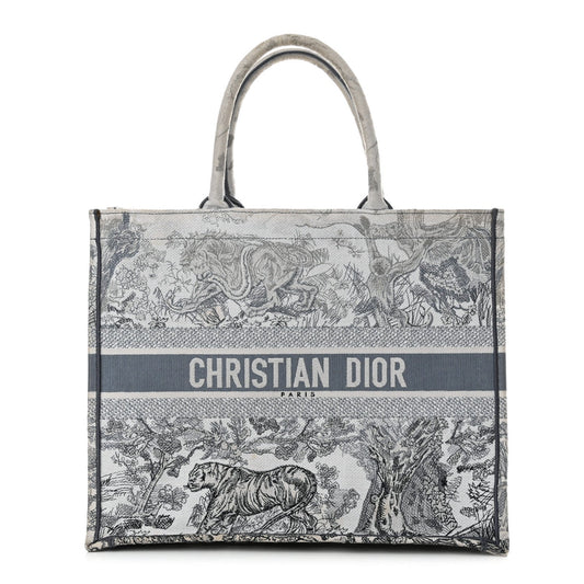 Christian Dior Gradient Canvas Embroidered Large Dioriviera Toile De Jouy Book Tote Blue