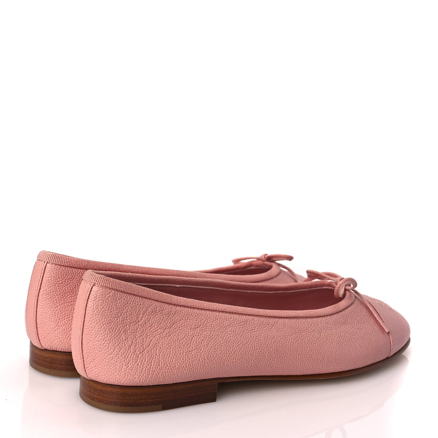 Chanel Caviar CC Cap Toe Ballerina Flats 36.5 Pink