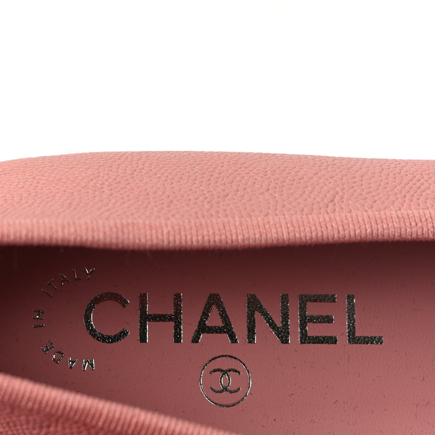 Chanel Caviar CC Cap Toe Ballerina Flats 36.5 Pink