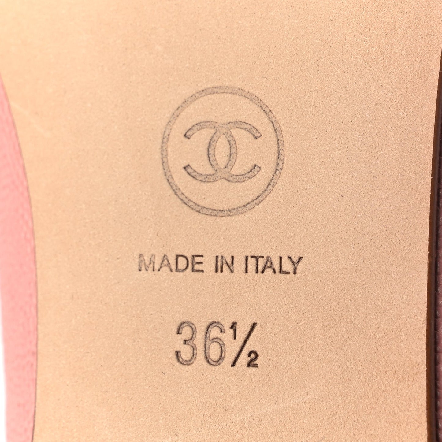 Chanel Caviar CC Cap Toe Ballerina Flats 36.5 Pink