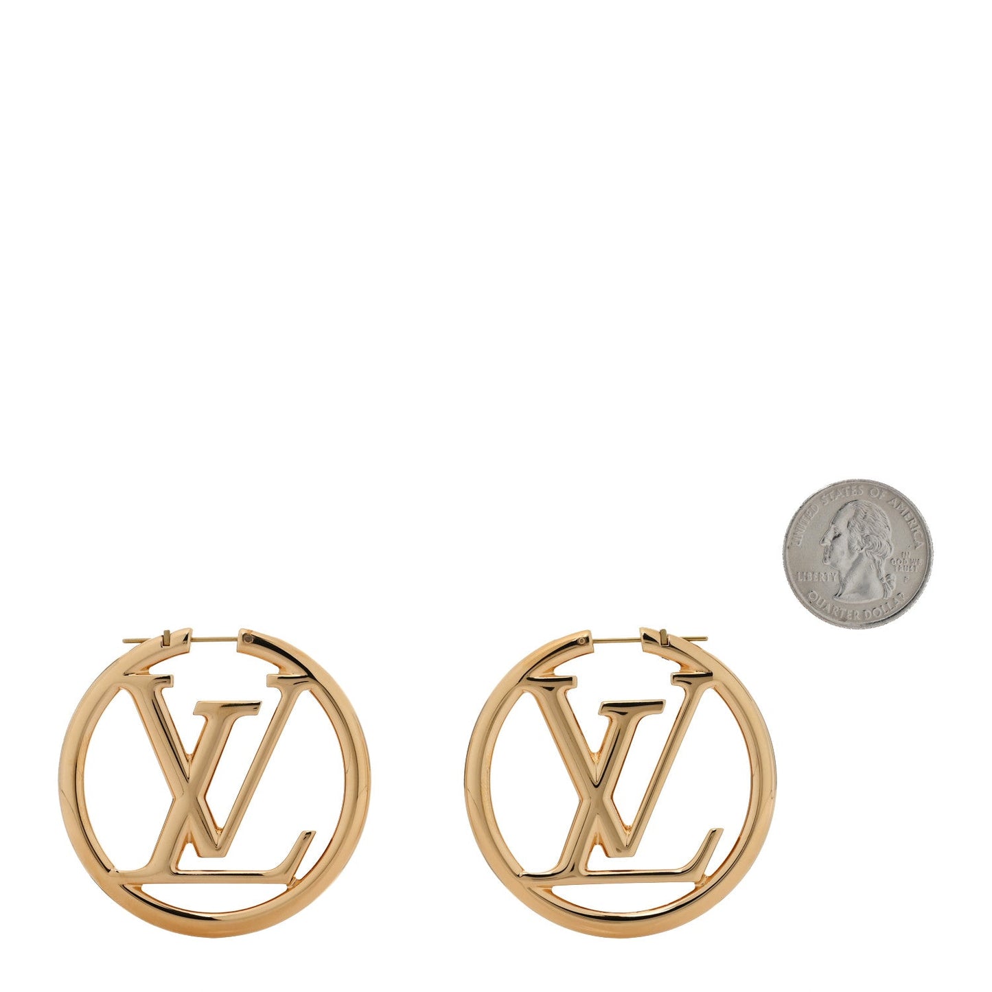 Louis Vuitton Metal Louise Hoop Earrings Gold