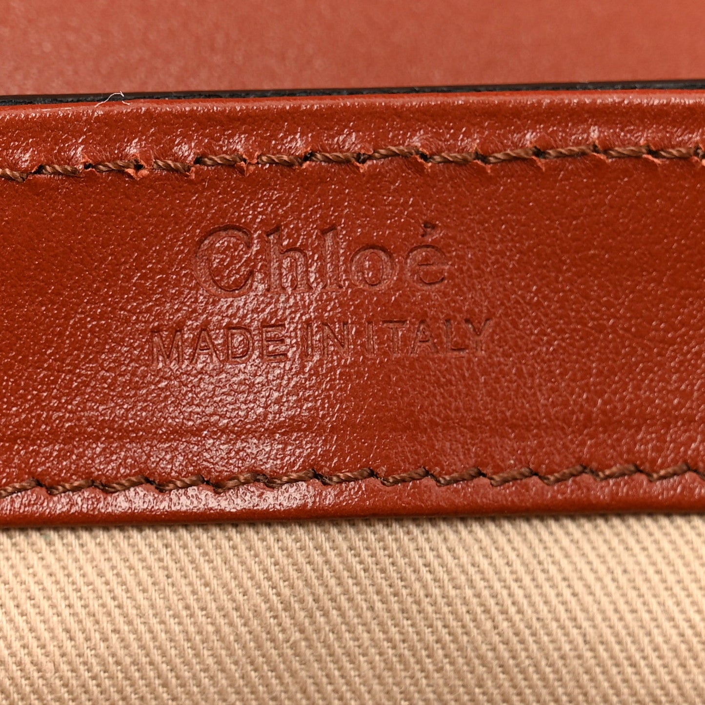 Chloe Shiny Calfskin Suede Mini C Bag Sepia Brown