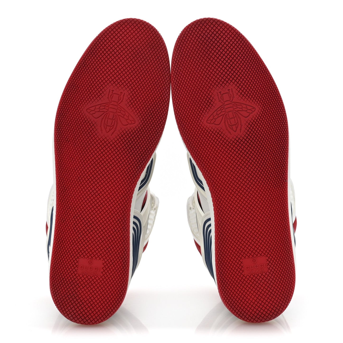Gucci Demetra GG Supreme Monogram Mens Basket High Top Sneakers 11 Great White Red Blue